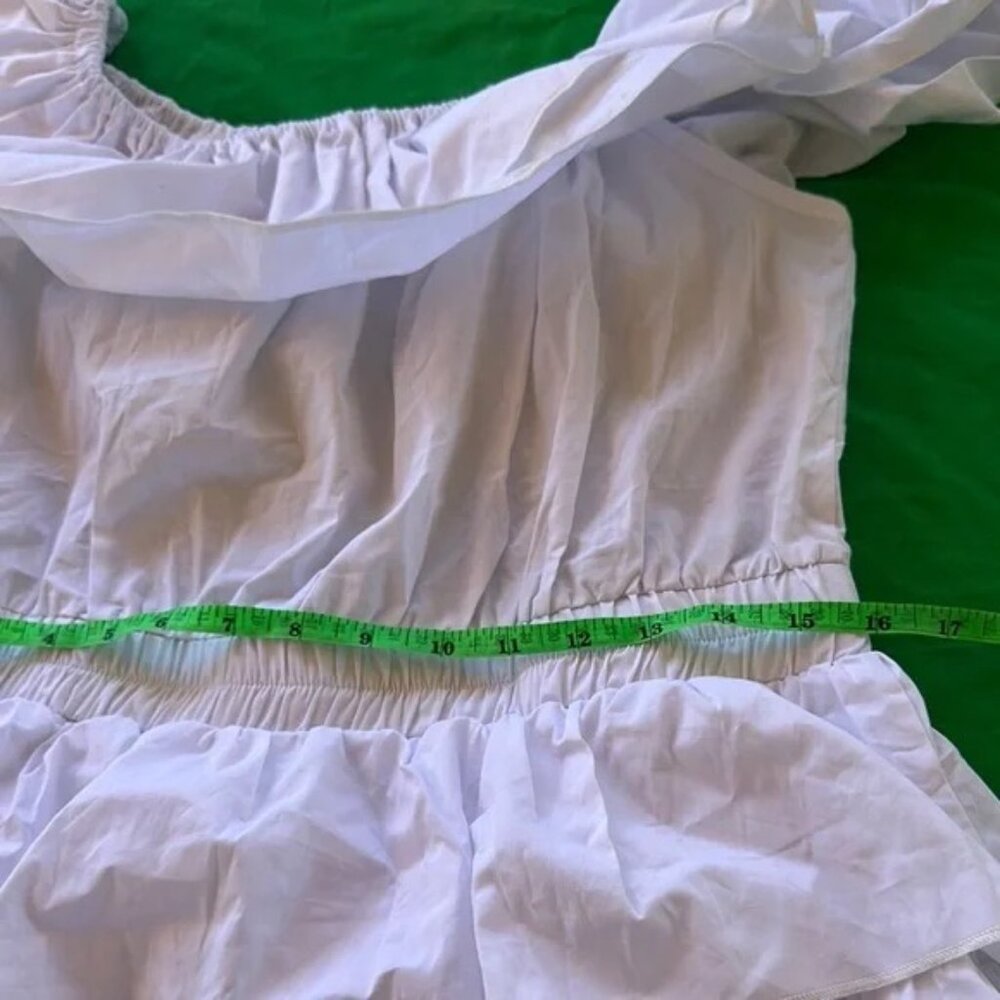 White Ruffled Romper - Picture 5 of 7